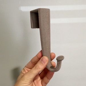 Flocked over the door hook gray EUC